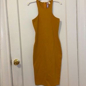 Mustard yellow bodycon dress XXS